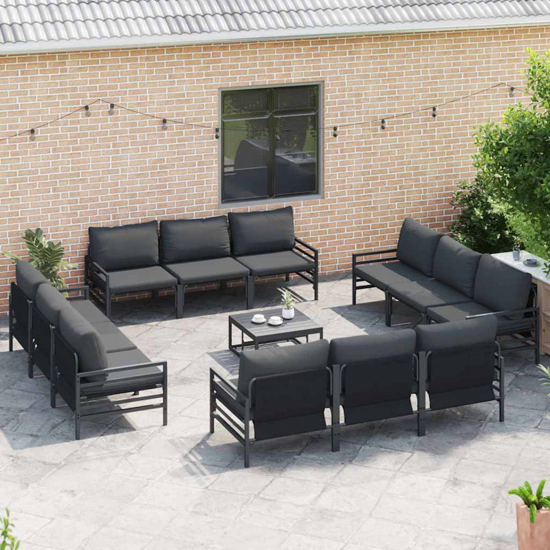  Garden Sofa Set 12 Pcs Anthracite Steel