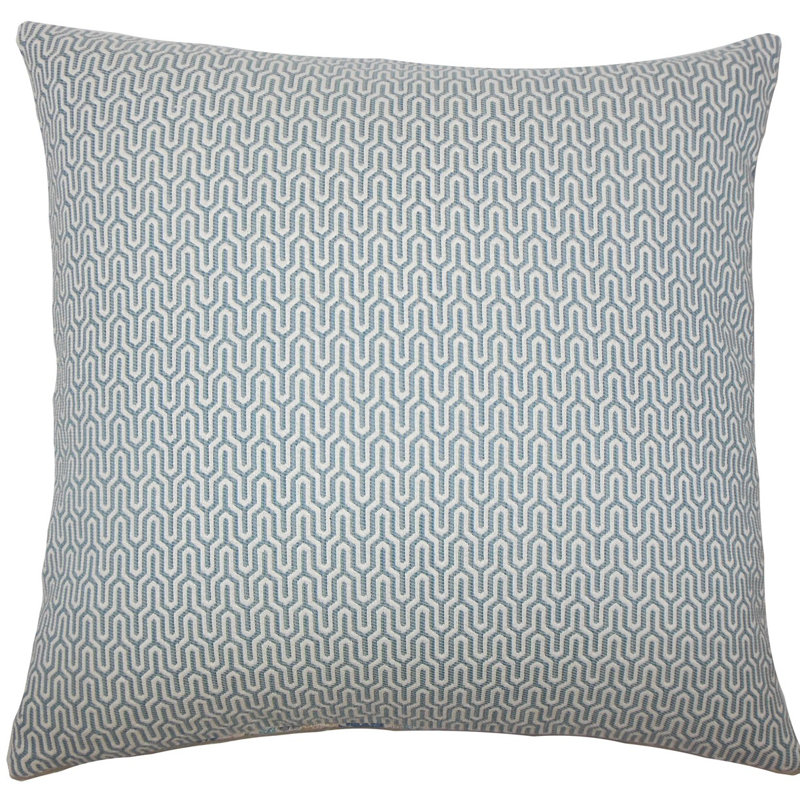 Geometric Reversible Throw Pillow, 20" H x 20" W x 5" D, Sky