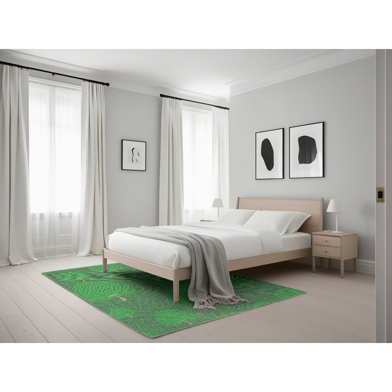 Tapis de zone verte à motif, Rectangle 5 pi x 7 pi