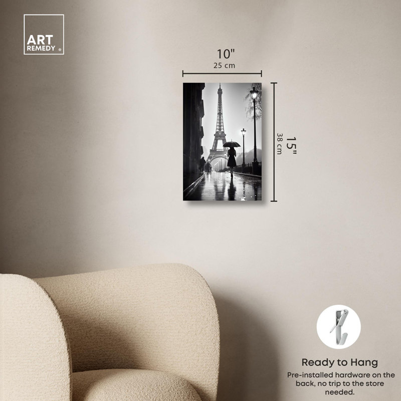 «Stroll In Paris Canvas» par Art Remedy, Toile tendue, H 15 po x l 10 po