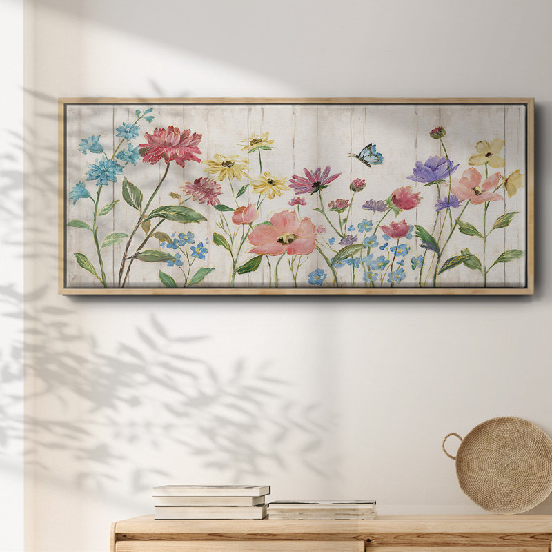 Fleurs sauvages sur toile encadrée, H 12 po x l 30 po
