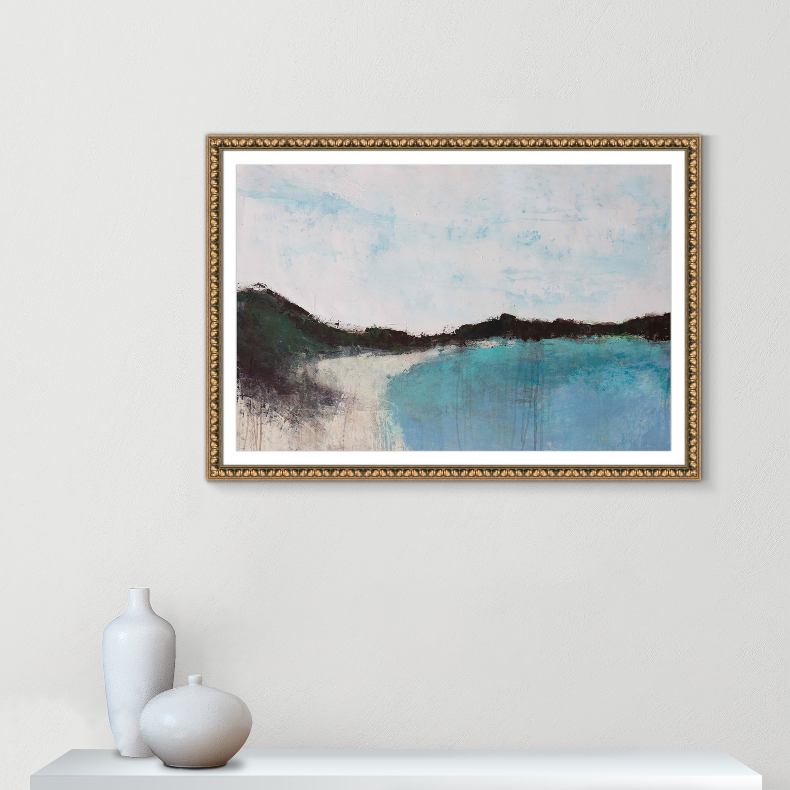 Mountainside Lakeview III Print, 30.5" H x 42.5" W x 0.75" D, Gold Framed