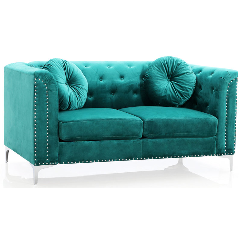 Causeuse de réception en tissu Marliz, Vert
