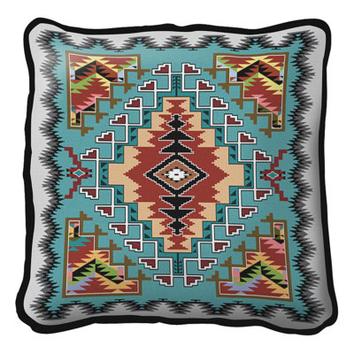 Southwest Geometric Cotton Reversible Throw Pillow