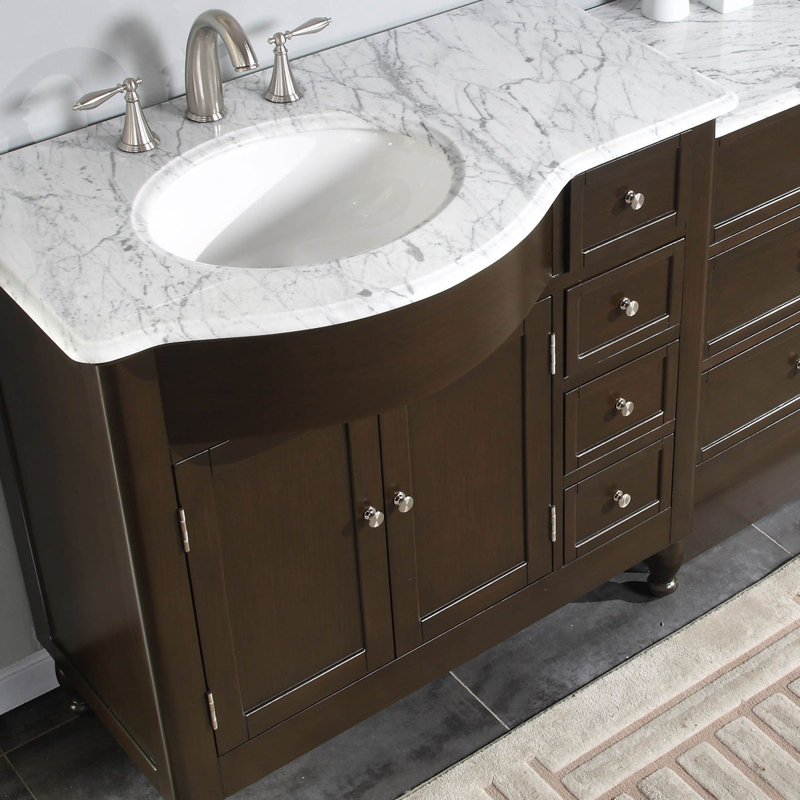 Meuble-lavabo 91 po blanc, Espresso