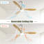 Low Profile 52 Inch Integrated Led Ceiling Fan With Light Kit And Remote Control For Living Room