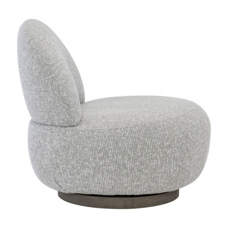Caicos Swivel Patio Chair with Cushions, Lt Grey Chenille Woven Stripe 6023-010