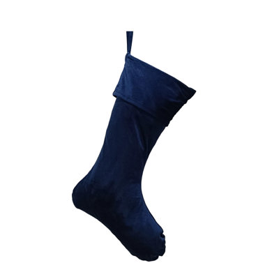 Soft Christmas Sock For Scene Decoration, Hanging Stocking Accessory For Holiday, 16x6in Navy