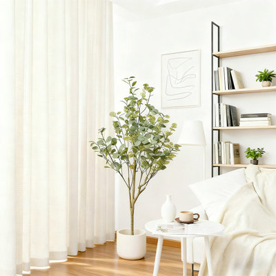 Lifelike Artificial Eucalyptus Tree 4.92Ft - Faux Greenery For Modern Home & Office Decor