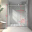 Porte de douche fixe et décalée sans cadre 6076 en nickel brossé 6076, grandes poulies en acier inoxydable 304 de 70 mm avec fonction de fermeture en douceur réglable, nettoyage facile, protection anti-déflagrante