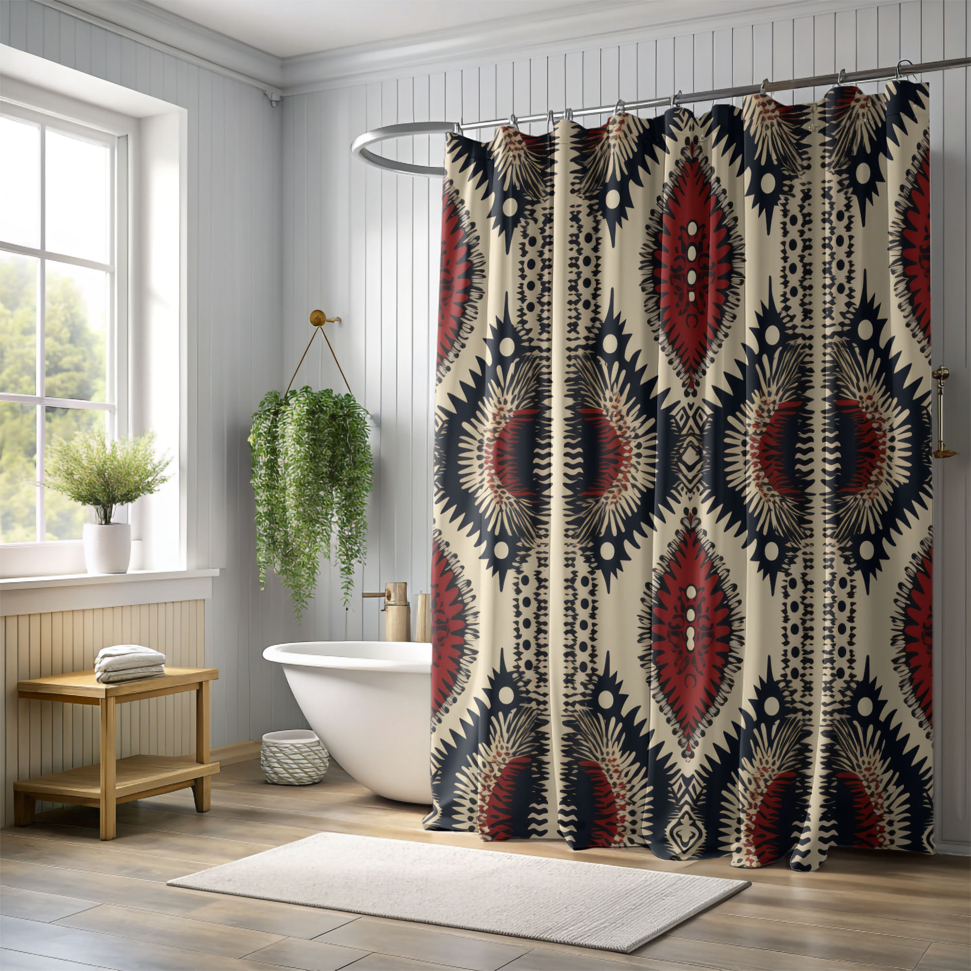 Union Rustic Boho Crescents - Premium Shower Curtain | Wayfair