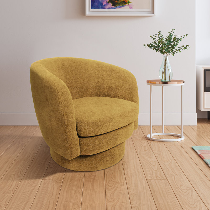 Fauteuil demi-tonneau pivotant Genoa, Moutarde gaz