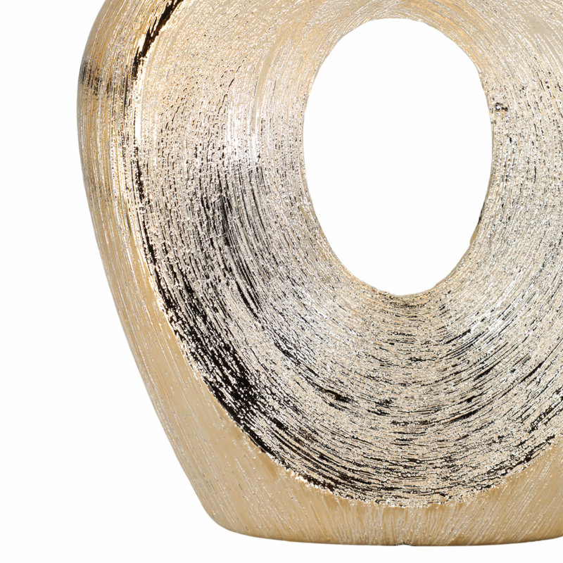 Decorative Stoneware Ceramic Vase with Sculptural Modern Silhouette and Textured Oval Body for Contemporary Display Appeal