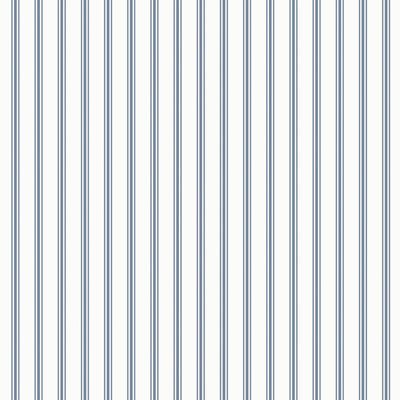 Laura Ashley Farnworth Stripe Smoke Blue Wallpaper