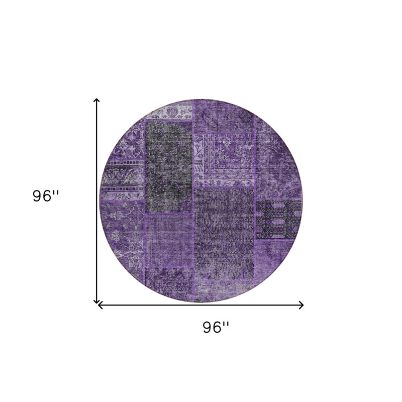 Tapis d'intérieur lavable rond 8 pi