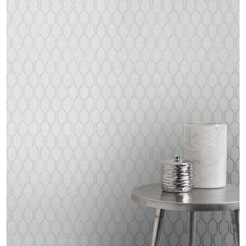 Rouleau de papier peint L 33 pi x l 20,5 po Gerald, Gris clair