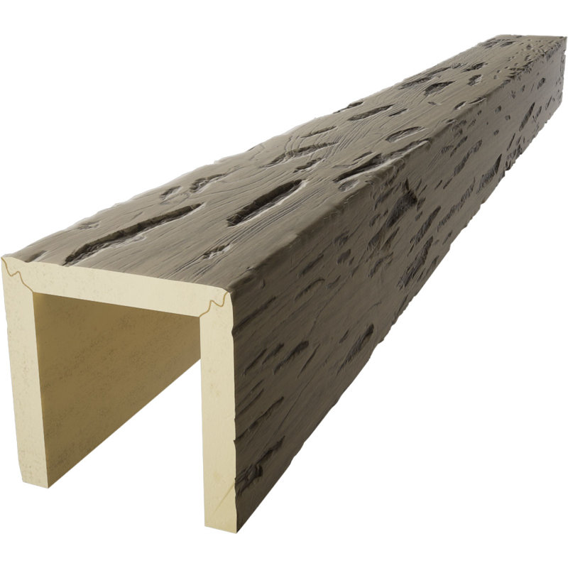 Poutre de plafond 3 côtés Pecky Cypress Endurathane, H 12 po x l 8 po, Amande, 16'L