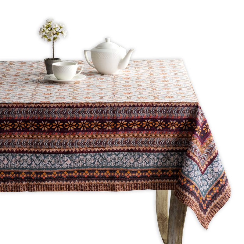 Floral 100% Cotton Square Tablecloth, 60" x 60"