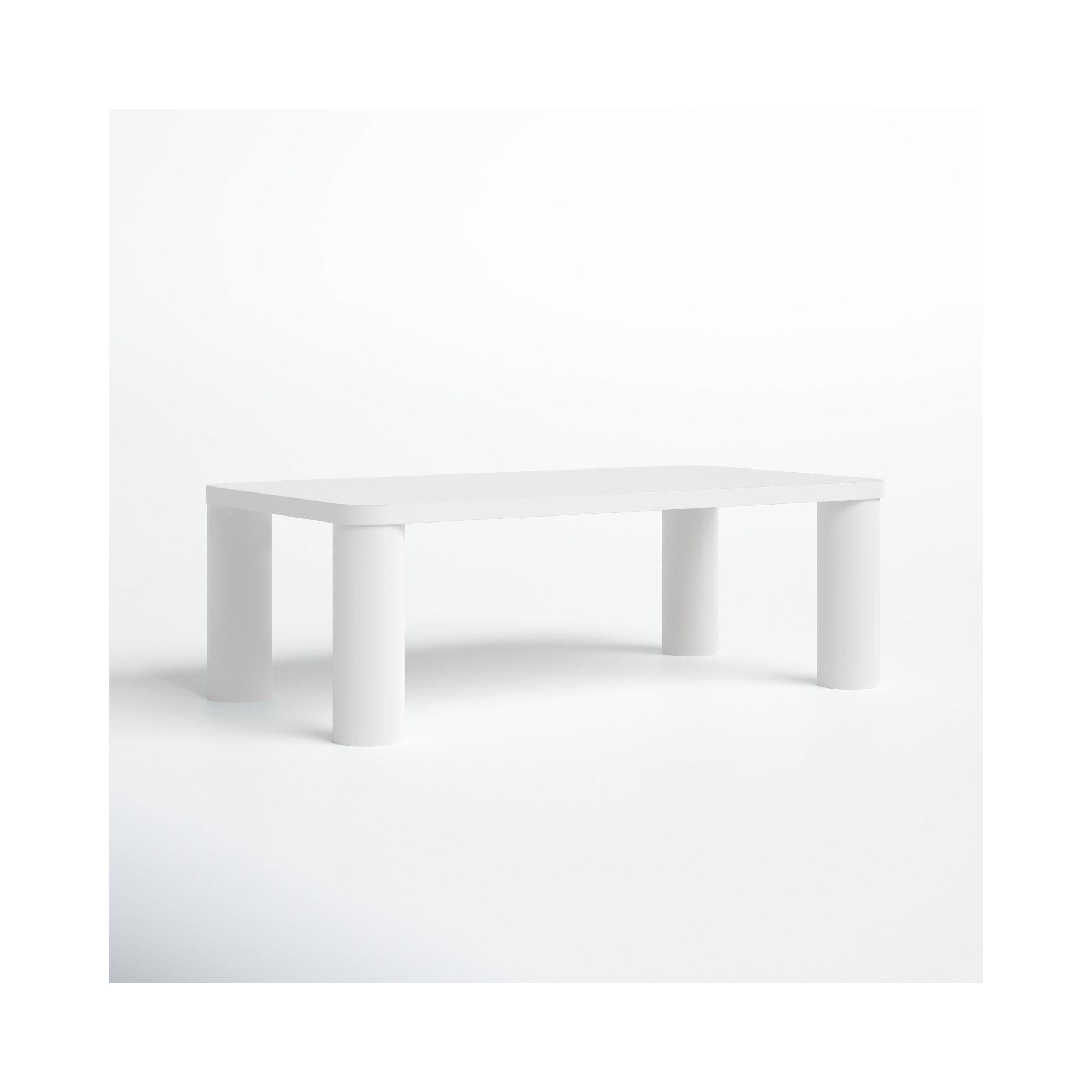 Patricio Single Coffee Table, White, 16.14" H x 48.03" L x 25.98" W
