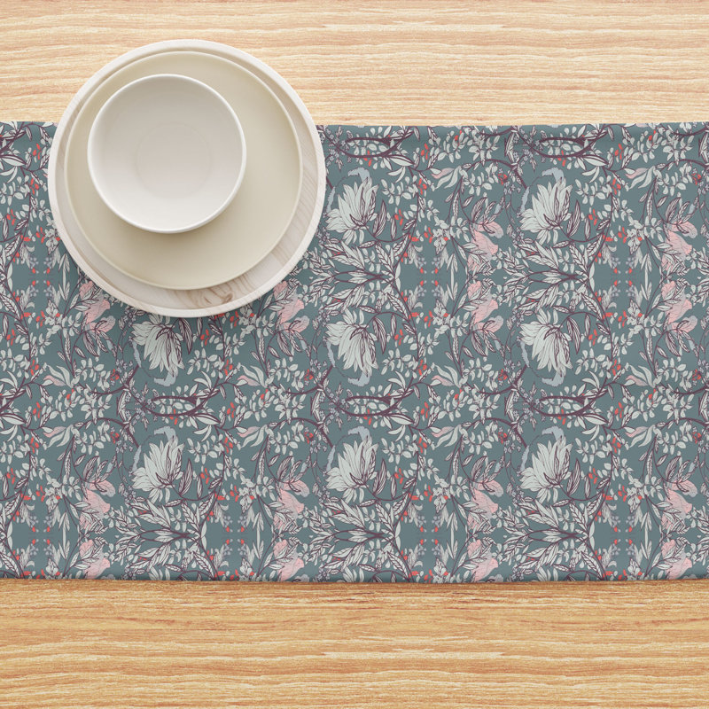 Table Runner, 100% Cotton, Floral 59, 72" x 16"