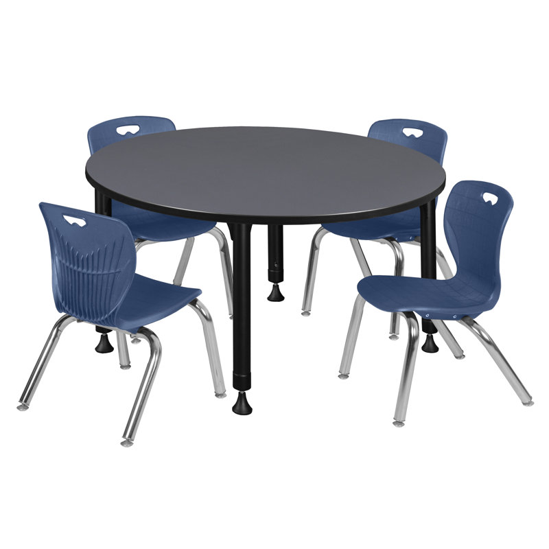 Ensemble de table de salle à manger et de chaises 12 po Kee, H 34 po x L 48 po x l 48 po, Érable, Noir