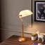 Lampe de table antique avec abat-jour en verre et abat-jour en verre