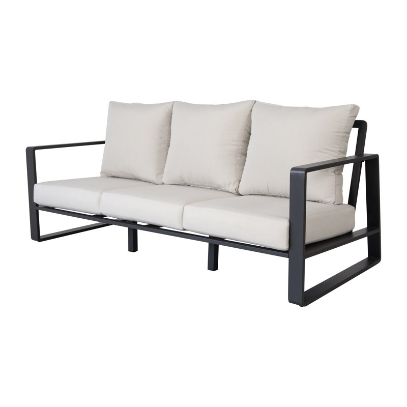 Contemporain et table basse - Coussins beiges et bruns Structure en aluminium robuste, facile à nettoyer