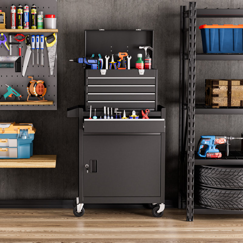 Tool Chest, 5 Drawer Tool Cabinet Combination Set With Wheels, Tool Chest Combos