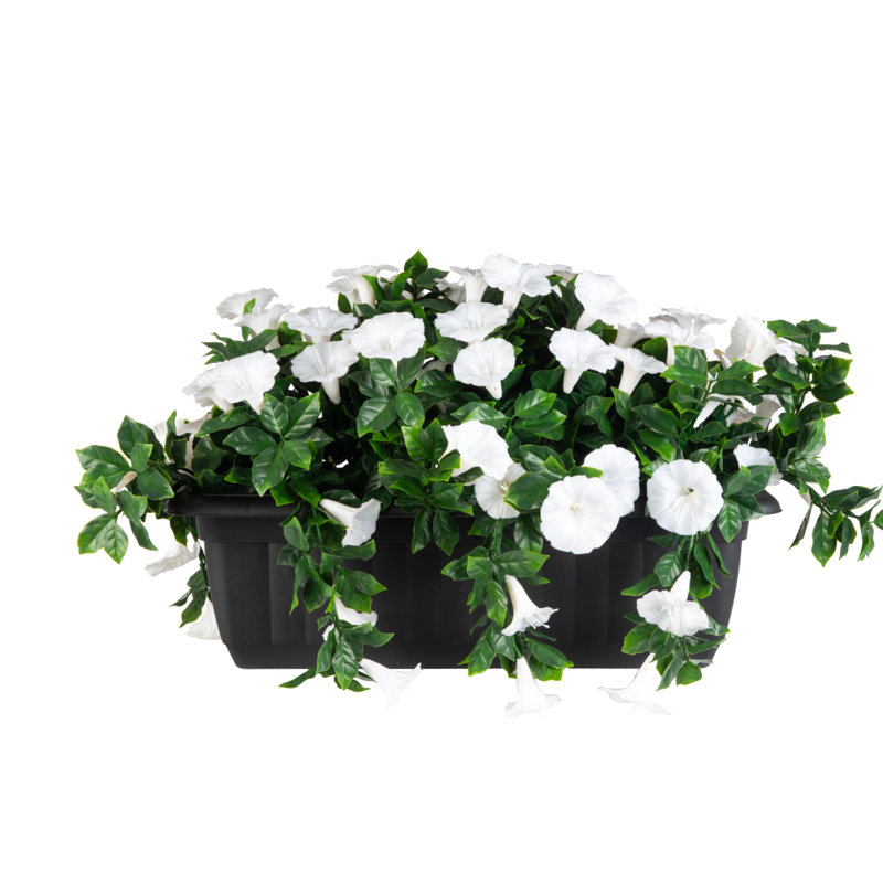 Artificial White Petunia Planter