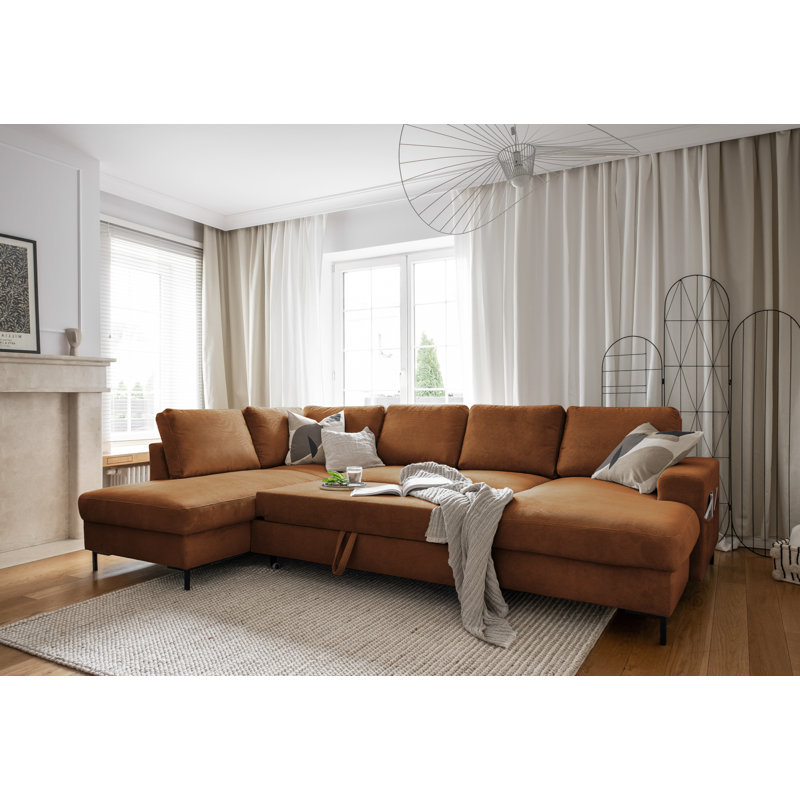 Lofty Lilly 8 seater Corner Sofa Bed, Left Hand Facing, Brick