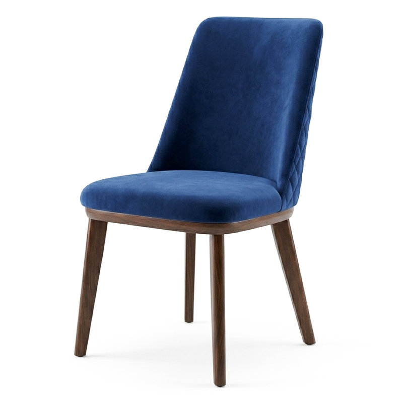 Chaise en velours Xoe, Bleu marine