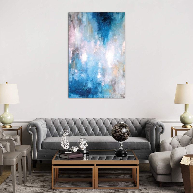 Abstract Rain V by Radiana Christova - Wrapped Canvas Painting, No Frame, 66.04 cm H x 45.72 cm W x 1.91 cm D
