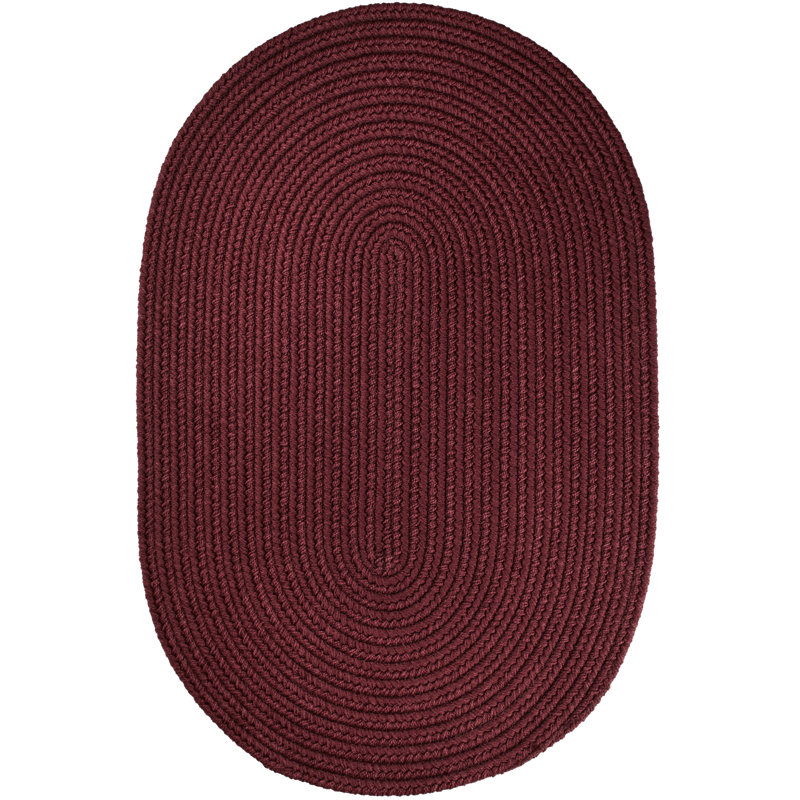 Tapis Bourgogne d’intérieur/d’extérieur tressé à la main Smyth, Ovale 2 pi x 3 pi