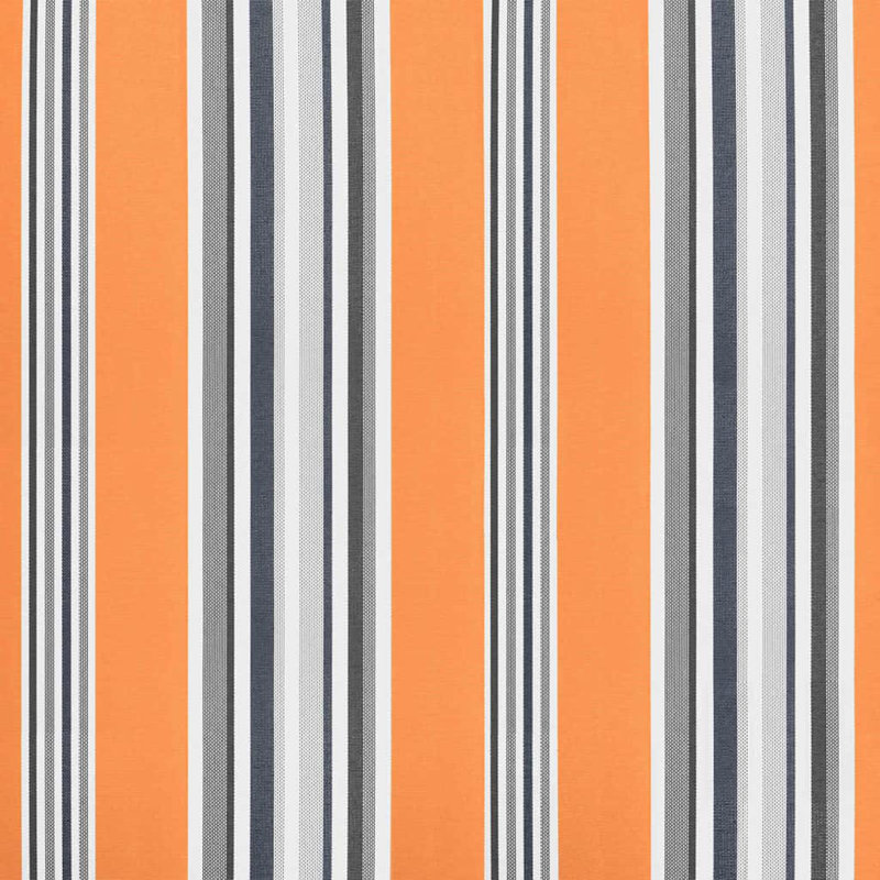 VidaXL Polyester Cover Retractable Patio Awning, 165cm H x 400cm W x 350cm D, Orange/Grey, Striped
