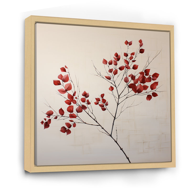 Minimalist Garnet Grace Leafy Dreamscape I - reproduction sur toile, Toile tendue, 30" H x 30" W