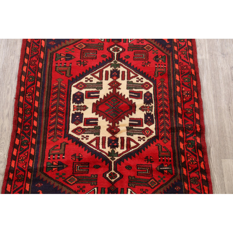Tapis décoratif en laine noué à la main de conception unique 3 pi 2 po x 5 pi 2 po New Age