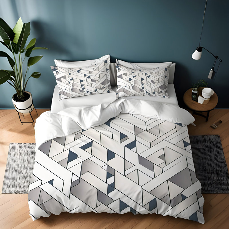 Abstract Duvet Cover, King Duvet Cover + 2 King Shams