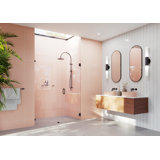 Illume 57.75 in. x 78 in. Fully Frameless Wall Hinge Shower Door
