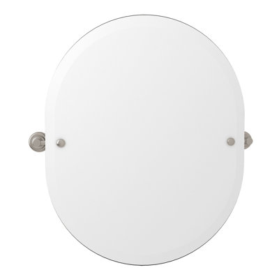 Perrin & Rowe® Wall Mount 24 7/16" Oval Mirror in Satin Nickel