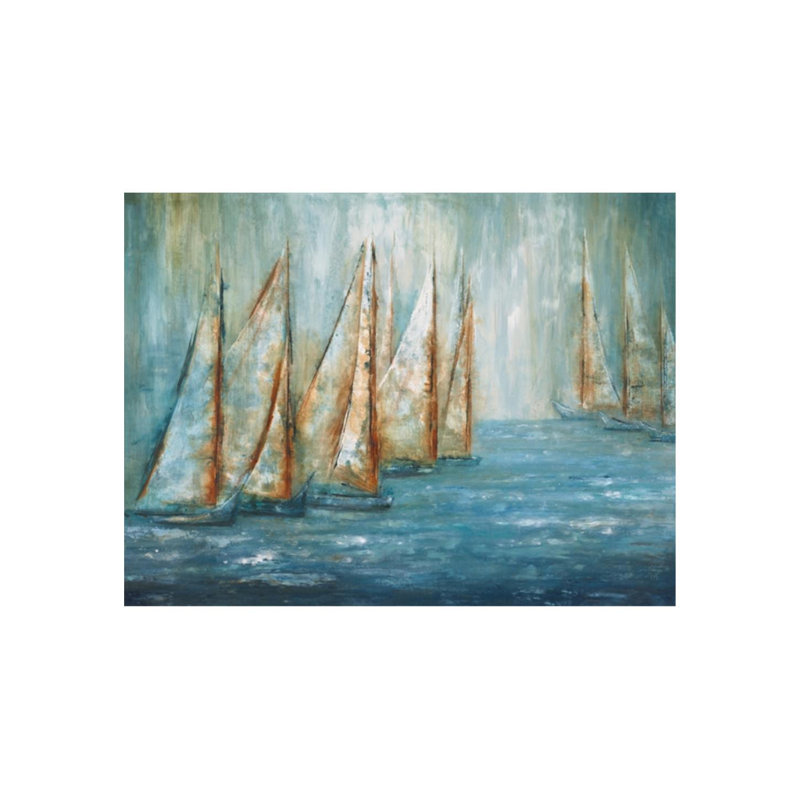 «Ocean Voyage» par Beverly Fuller - impression, Couche de verre, H 45 po x l 60 po x P 1,5 po