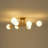 8 - Light Staggered White Glass Globe Modern Linear Semi Flush Mount