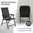 Outdoor Patio Chair Set (2-Piece) Stackable Portable, Black-1393902835