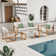 Arunas 5 Person Outdoor Conversation Furniture Set Seating Group With Wood Pattern And Cushions