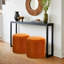 39.9cm Wide Velvet Round Solid Colour Footstool Ottoman-1941522858