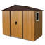 Remise de rangement en métal 8 pi x 4 pi pour la cour - Café. Avec base. Livré avec serrure, les gants et les accessoires facilitent les ouvertures d'aération extérieures de 8 pi x 4 pi. Possède une porte verrouillable, une base de sécurité pour fenêtre-126422936