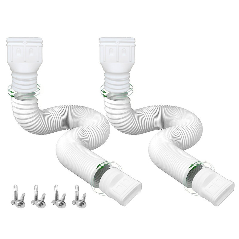 Ensemble de 2 gouttières extensibles pour tuyau de descente 21-60 ", White