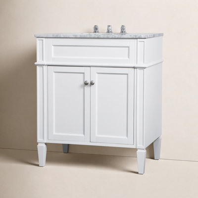 Rivers 30'' Single Bathroom Vanity with Marble Top