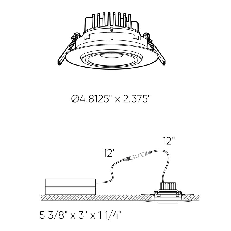 Luminaire encastré 4 po Camilo, Blanc