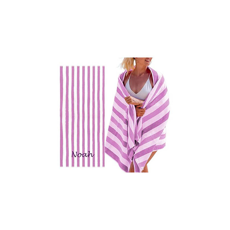 Serviette de plage 100% coton Ayomipo, Lavande, Oui