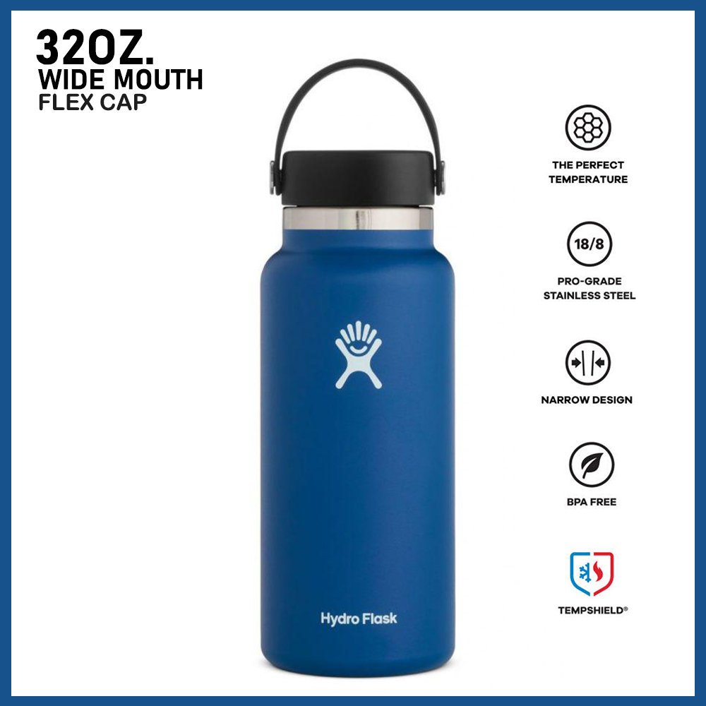 999KILL Hydro Flask Water Bottle 32Oz Wide Mouth with Leak Proof Flex Cap